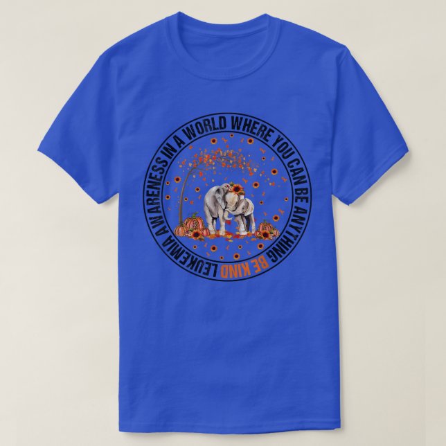 Camiseta Seja gentil com o elefante laranja, conscientizaçã (Frente do Design)