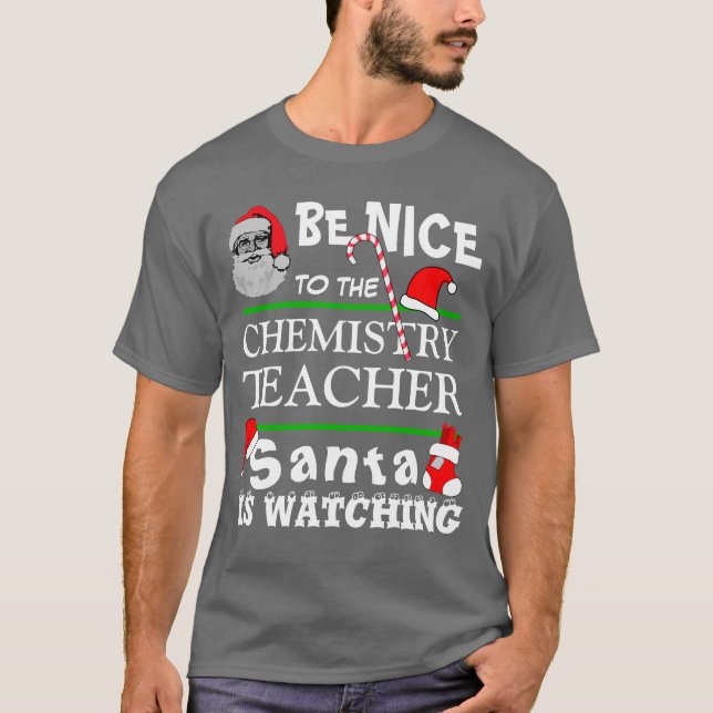 Camiseta Seja gentil com o professor de química Black T-Shi (Frente)