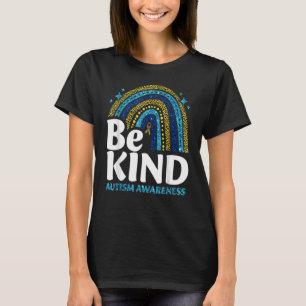 Camiseta Seja gentil com o Rainbow Autismo Consciência Leop