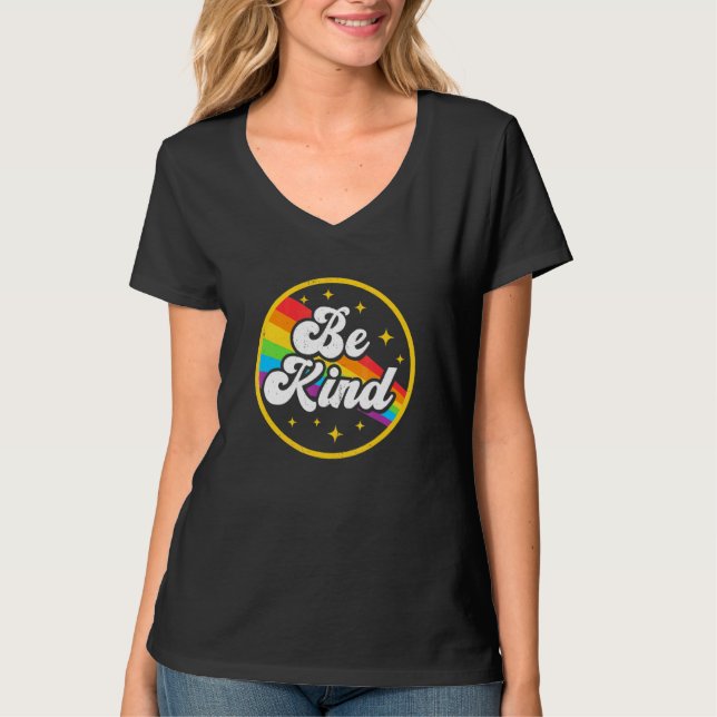 Camiseta Seja gentil Com O Rainbow Gay Lgbt Pride Ally Supo (Frente)
