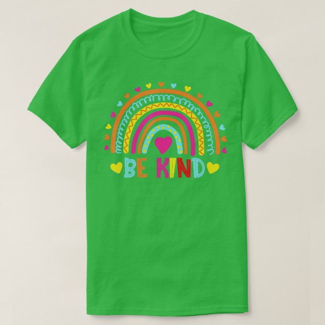 Camiseta Seja gentil com o Rainbow Inspirational Girls Wome (Frente do Design)