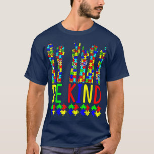 Camiseta Seja gentil com o sinal de mão Quebra-cabeça com c