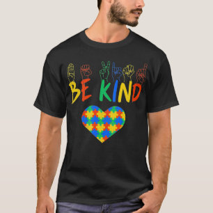 Camiseta Seja gentil com os Awarenes da Linguagem de Sinal 