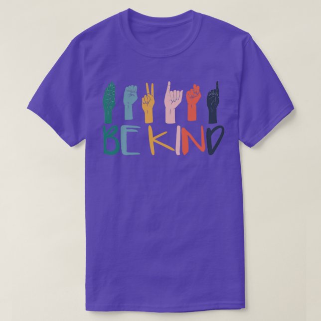 Camiseta Seja gentil com os professores de linguagem gestua (Frente do Design)