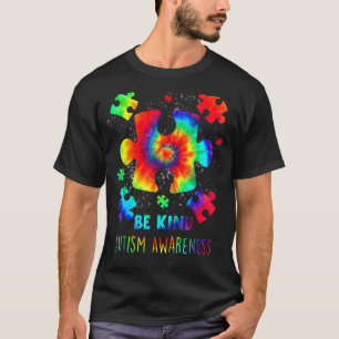 Camiseta Seja gentil com peças de Quebra-cabeça Tie Dye Aut