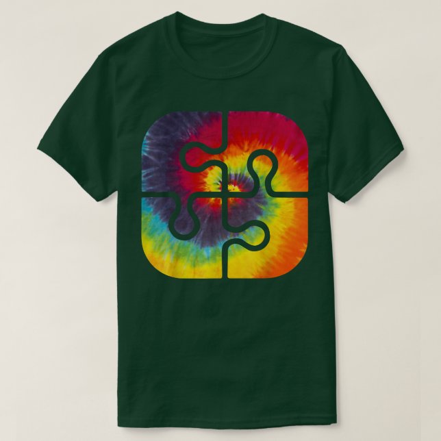 Camiseta Seja gentil com peças de Quebra-cabeça Tie Dye Awa (Frente do Design)