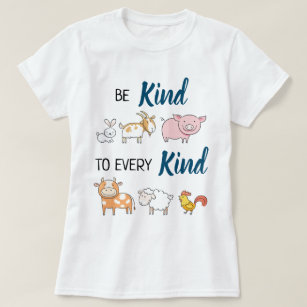 Camiseta Seja gentil com todos os bonitos animais vegan