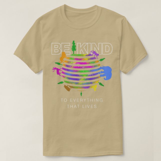 Camiseta Seja gentil com tudo que vive a aquarela mundial (Frente do Design)