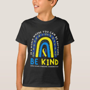 Camiseta Seja Gentil Conscientização da Síndrome de Down Fi