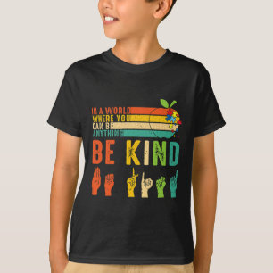 Camiseta Seja Gentil Conscientização do Autismo Asl Mãos Si