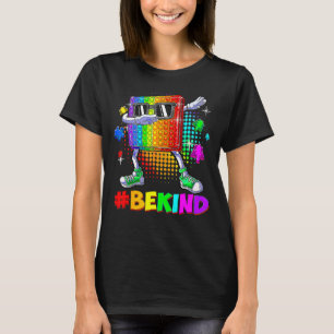 Camiseta Seja Gentil Dabbing Pop It Peça de Puzzle Consciên