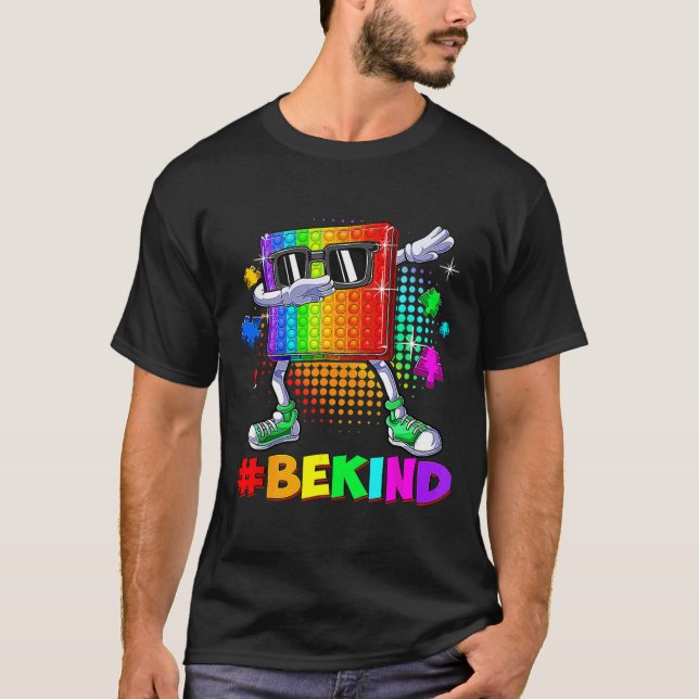 Camiseta Seja gentil Dabbing Quebra-cabeça Pop It Piece Aut (Frente)