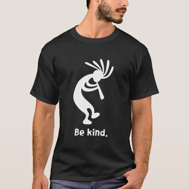 Camiseta Seja Gentil Dançando Kokopelli (Frente)