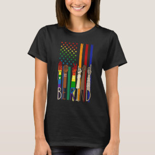 Camiseta Seja gentil em linguagem de sinais falando Gay LGB