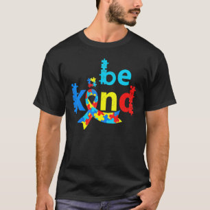 Camiseta Seja Gentil Fita de Peça de Puzzle do Mês de Consc
