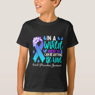 Camiseta Seja Gentil Fita Roxa Azul Suicídio Prevenção Cons