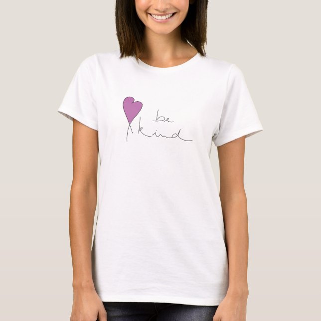 Camiseta Seja gentil, gentil, Coração Roxo, T-shirt (Frente)