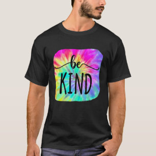 Camiseta Seja Gentil Groovy Tie Dye Poder Floral Anti Bul