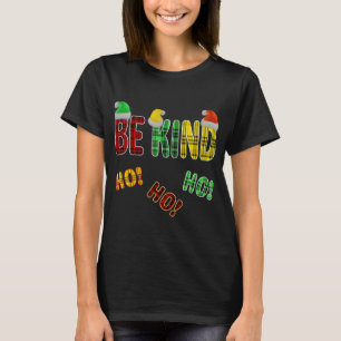 CAMISETA SEJA GENTIL HO HO HO ENGRAÇADO NATAL PLAID CITAÇÃO