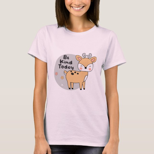 Camiseta Seja gentil Hoje, Beija-Vivo Kawaii, Sorrindo (Frente)