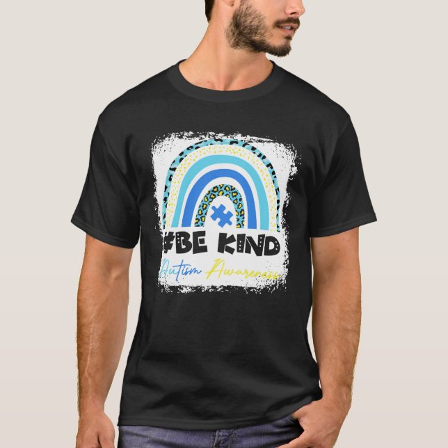 Camiseta Seja Gentil Leopardo Desbotado Arco-íris Conscient (Frente)