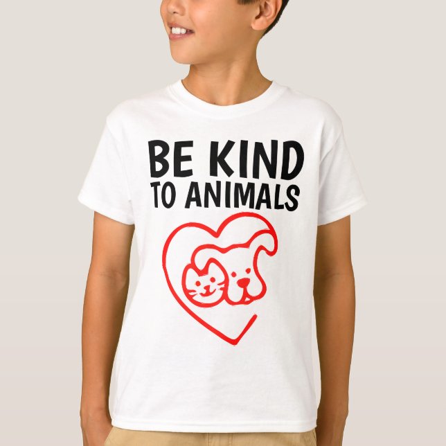 Camiseta SEJA GENTIL PARA ANIMAIS Crianças T-shirts (Frente)