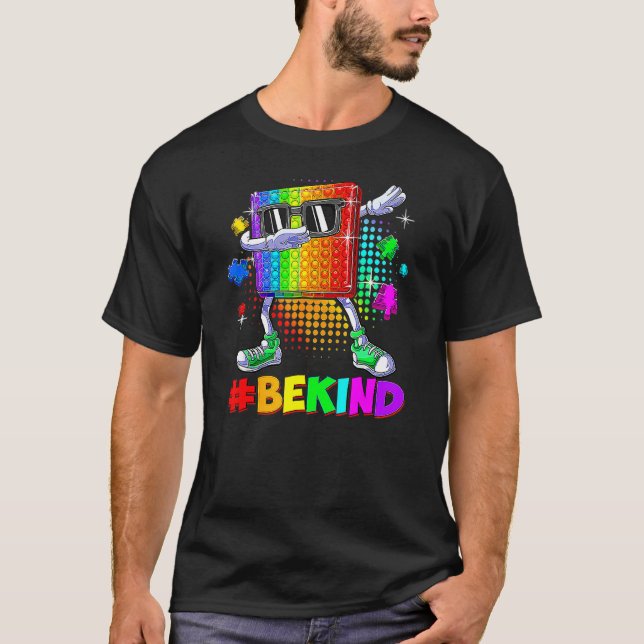 Camiseta Seja Gentil Peça de Puzzle Pop It de Dabbing Consc (Frente)