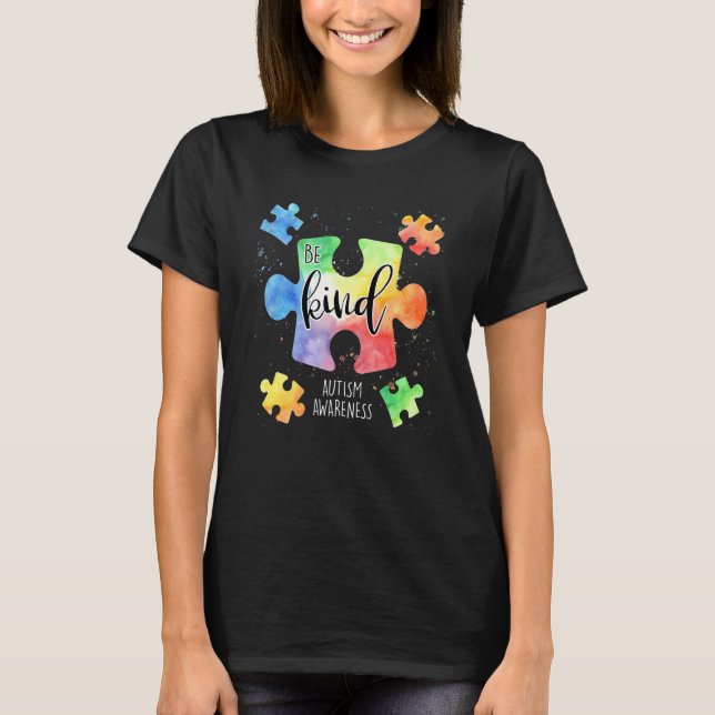 Camiseta Seja Gentil Peças de Quebra-Cabeça Fofas Conscient (Frente)