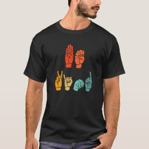 Camiseta Seja gentil sinal de mão Sinal de língua SIgn Dia 
