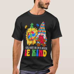 Camiseta Seja Gnome Bondoso Peças de Flor de Girassol Puzzl