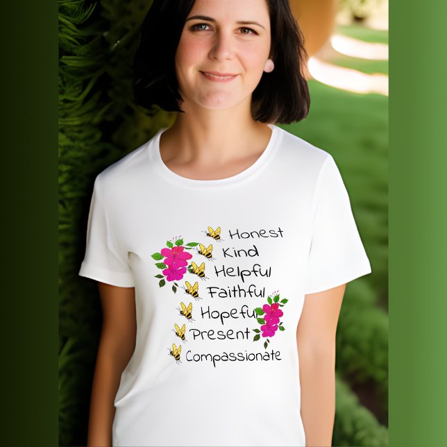 Camiseta Seja honesto, gentil, fiel, apaixonado (Criador carregado)