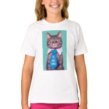 "SEJA INCRÍVEL!" Gato em Blue Tie, Teal, Sua Mensa