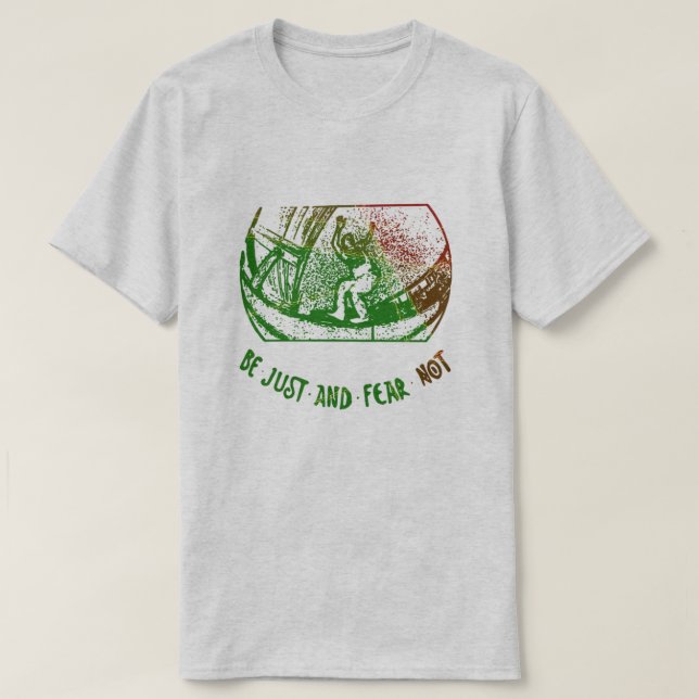 Camiseta Seja justo e não tenha medo de patinar em linha (Frente do Design)