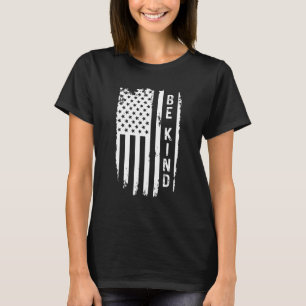 Camiseta Seja Kind American Flag Anti bullying Dia da Unida
