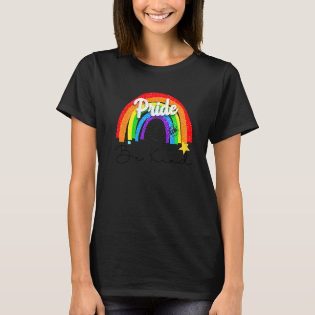 Camiseta Seja Kind Bee Rainbow Lgbtq+ Gay Les Pride Asl (Frente)