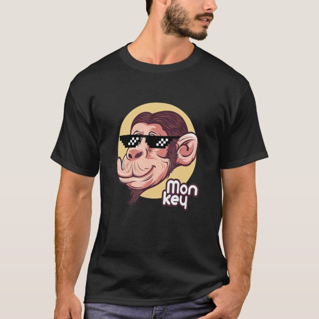 Camiseta Seja Legal e acalme-se, desfrute de macaco sarcást (Frente)