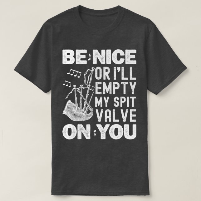 Camiseta Seja legal ou eu esvaziarei minhas valas de cuspe (Frente do Design)