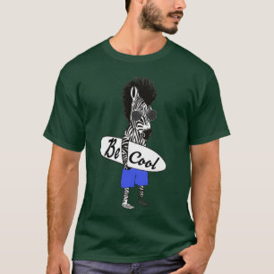 Camiseta Seja Legal Surfing Zebra