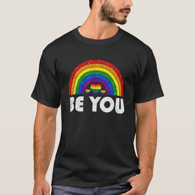 Camiseta Seja Lgbt Você Les Orgulho gay Lgbt Ally Rainbow F (Frente)