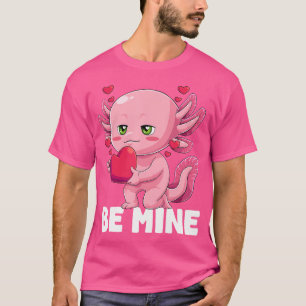 Camiseta Seja meu Dia de os namorados Axolotl Kawaii Mexica