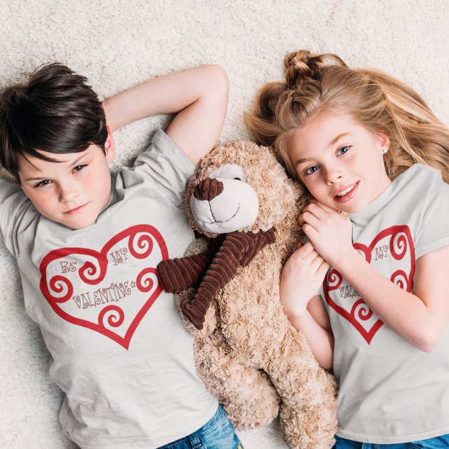 Camiseta Seja Meu Namorados Crianças Unisex (Be My Valentine Heart Unisex Kids T-Shirt)