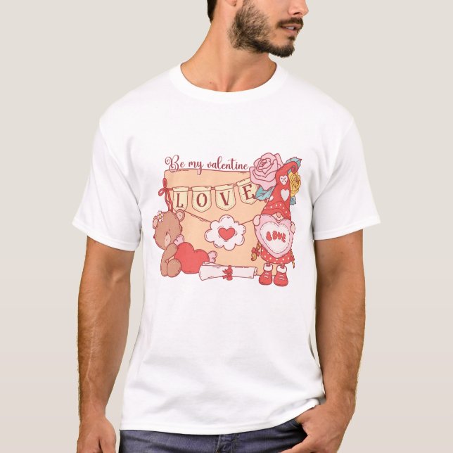 Camiseta Seja Meu Namorados Gnomo E Urso De Teddy (Frente)
