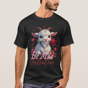 Camiseta Seja Meu Vale Cabra Coração Cabra Fofo Feliz Dia d