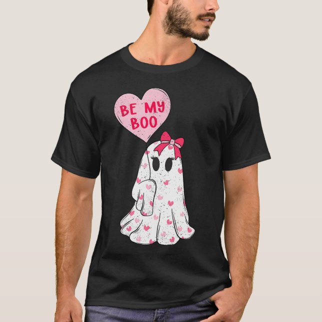 Camiseta Seja meus Dias de os namorados Cute Fantasma Dia d (Frente)