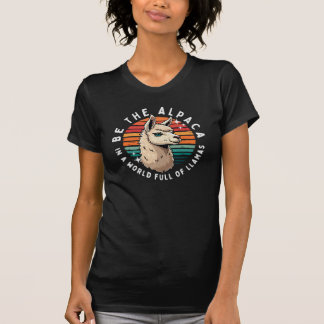 Camiseta Seja o Alpaca em um Cheio Mundial de Lhamas