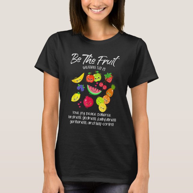 Camiseta Seja O Espírito Verso Cristão Fruta Que Galatianos (Frente)