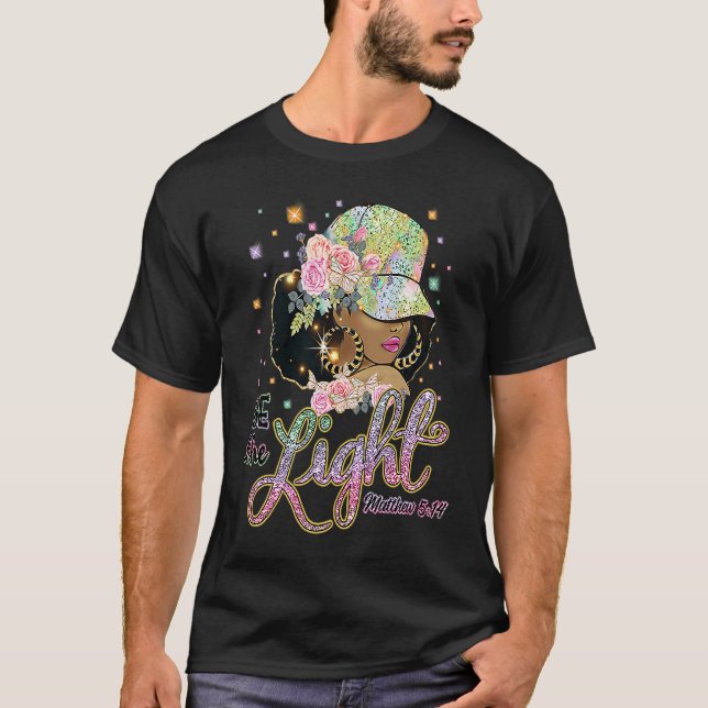 Camiseta Seja o Luz Matthew 514 Orgulho H da Melanina Negra (Frente)
