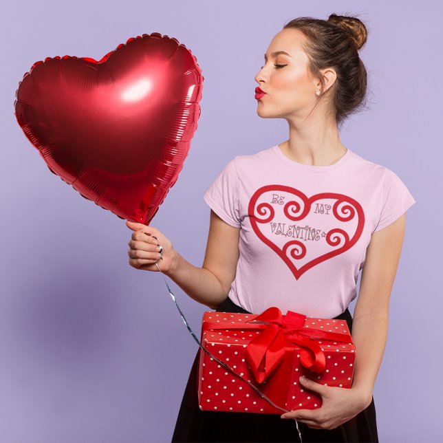 Camiseta Seja o meu Namorados coração das mulheres (Be My Valentine Heart Women's T-Shirt)