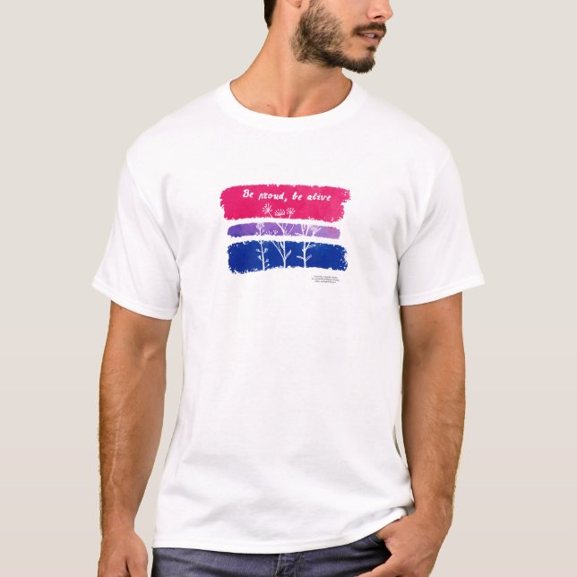 Camiseta Seja orgulhoso, viva o orgulho bissexual (Frente)
