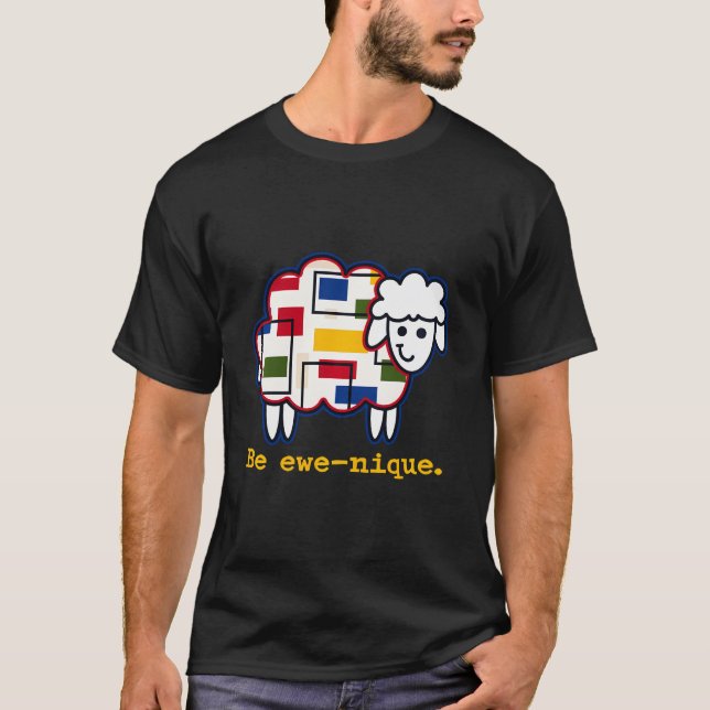 Camiseta Seja ovelha-nica de baseball moderna em arte geomé (Frente)